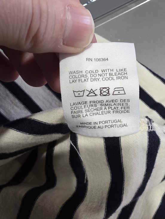 Kule Mister Black White Striped Cotton Tee Coastal Preppy Travel Size Medium - Picture 9 of 10